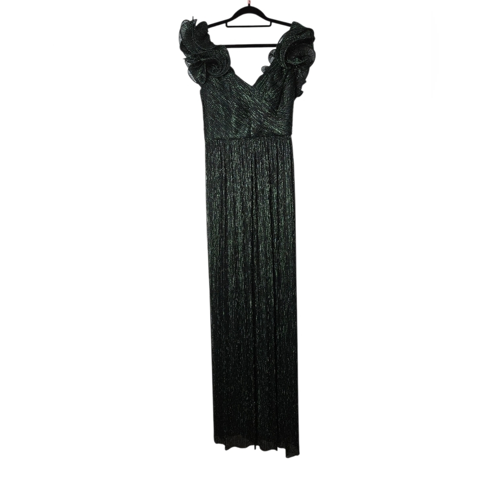 After Six Evergreen Metallic Gown, Size Small, NWOT - Picture 2 of 7